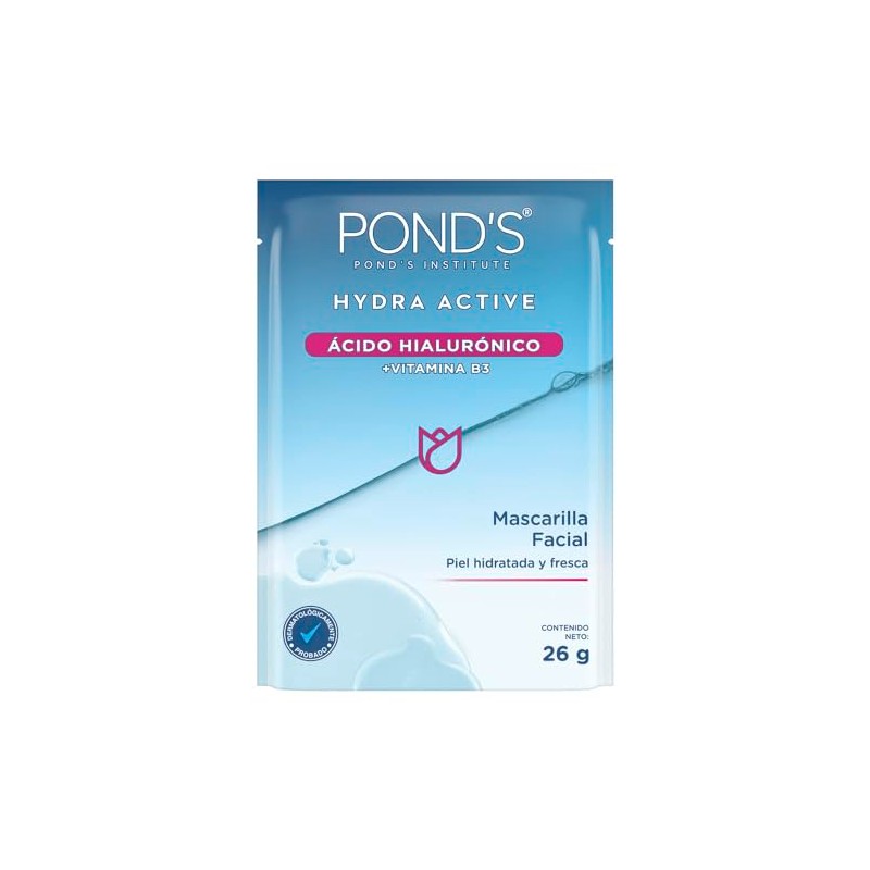 POND'S Mascarilla Facial Hidratante Hydra Active con Ácido Hialurónico 26