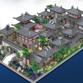 Modular House Building Blocks, 5650 Suzhou Garden Clamping Blocks, Chinese Architecture Construction Kit, MOC Architecture Model Building Kits, Toy Gifts for Children, Adults