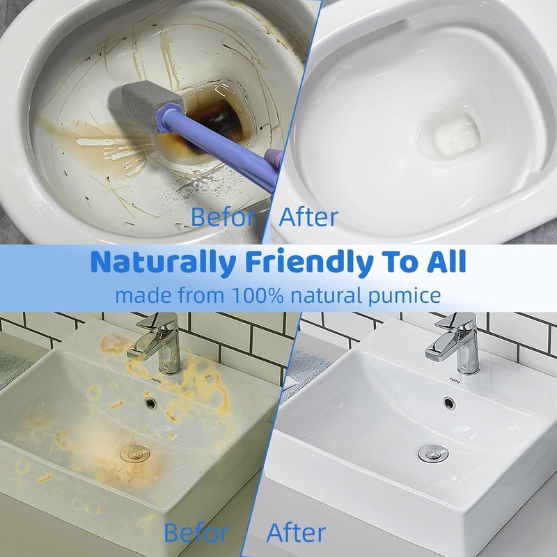 Pumice Stone Toilet Bowl Cleaner,Bathroom Cleaner Brush Toilet Wand Refills