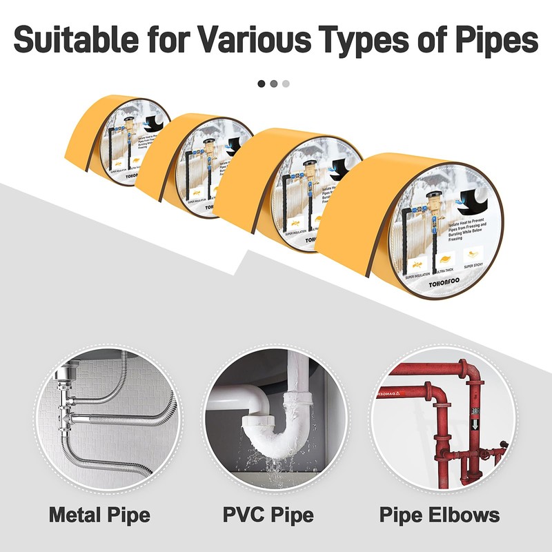 TOHONFOO Pipe Insulation - Foam Insulation Tape - Water Pipe