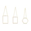 Lrtzizy 3 Packs Pressed Flowers Glass Frames- Golden Hanging Glass
