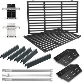 Grill Parts Kit for Weber Genesis 300 310 330 Genesis E330 E310 S310 S330 EP330 S320 E320 Grill Parts 17.5" Flavorizer Bars, Genesis 7528 Grates Heat Deflector Grill Parts Kit, 3Pcs 62752 Burner Tube