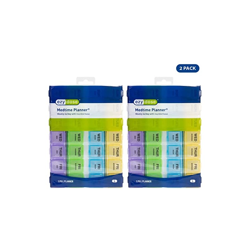 EZY DOSE Weekly 4 Time a Day Medtime Pill Planner,