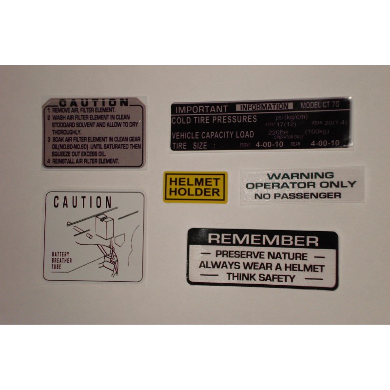 GFG CT70 K0 H Style "Trail 190" frame Decals, Graphics