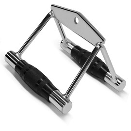 FITNESS MANIAC New Home Gym Double D Grip Cable Gym Seated Row Handle Attachment Rubber Cover