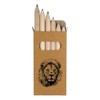 Azeeda 6 x 'Lion Portrait' Short 85mm Pencils/Coloured Pencil Set