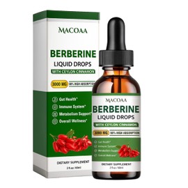Berberine Supplement 3000mg High Strength, 100% Absorption with 3X Berberine 1000mg High Strengh Concentration, Natural Ingredients, Green Apple Flavour, 60ml