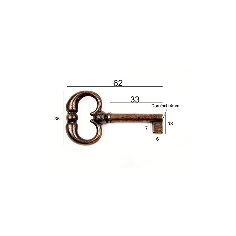 Furniture Key Antique Style Furniture Burnished Replacement Key Blank Patina