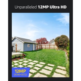 ANNKE 12MP Ultra HD PoE Security Camera Outdoor, CCTV IP Camera Support Human/Vehicle Detection, Color Night Vision, 24/7 Audio Recording, MicroSD Card Slot, C1200