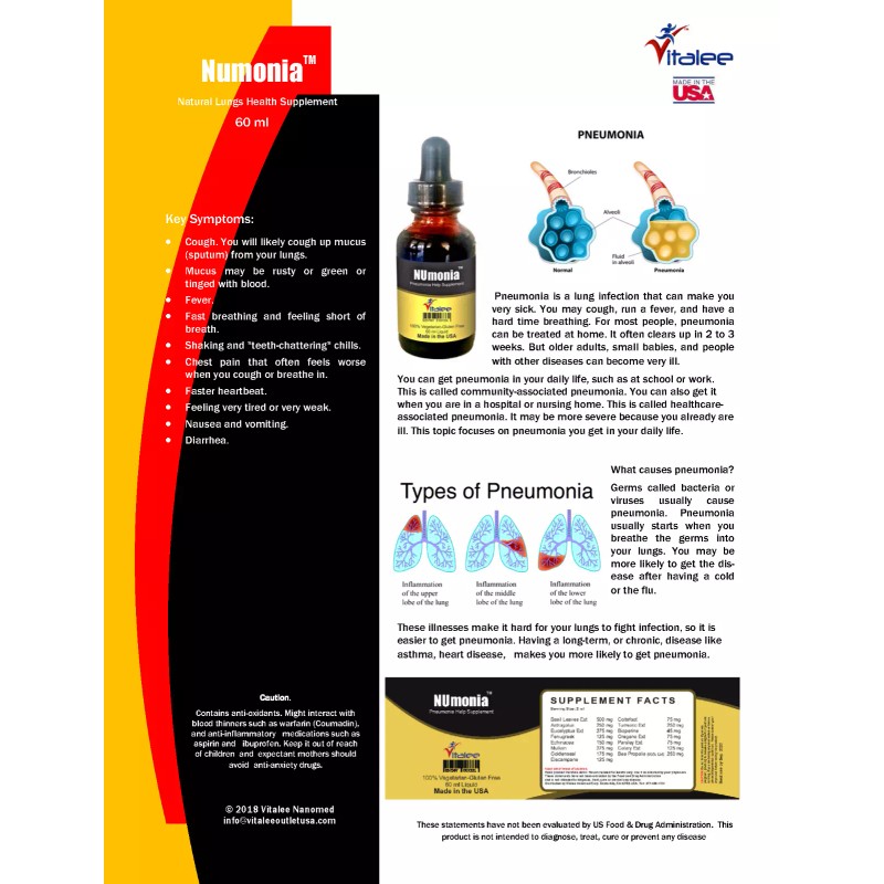 Vitalee Numonia- Natural Pneumonia and Lungs Wellness Supplement (1 unit