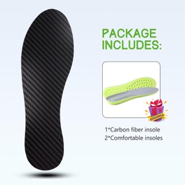 Carbon Fiber Insole for Men Women Carbon Fiber Foot Plate Insert Rigid Support for Turf Toe Morton Extension Hallux Rigidus Broken Toe (Insole Length 250mm - Men's 7.5 / Women's 8.5, 1 Pc)