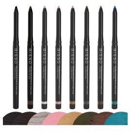 Delineador Retráctil Ojos Bissu Larga Duración Kit 8 Tonos