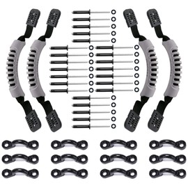 HLOGREE Kayak Carry Handle, 4 Pcs Kayak Accessory Canoe Boat Side Mount Carry Handle Rubber Handles Replacement Hardware Kit for Ocean, Lifetime, Pescador, Emotion Kayaks Suitcase Luggage Gray