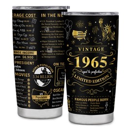 pinvgsbu 60th Birthday Gifts for Women Men, 1965 Birthday Tumbler 20oz, 60th Birthday Gift Ideas for Women Men, 60 Year Old Birthday Gifts for Women Men, 1965 Birthday Stainless Steel Tumbler 20oz