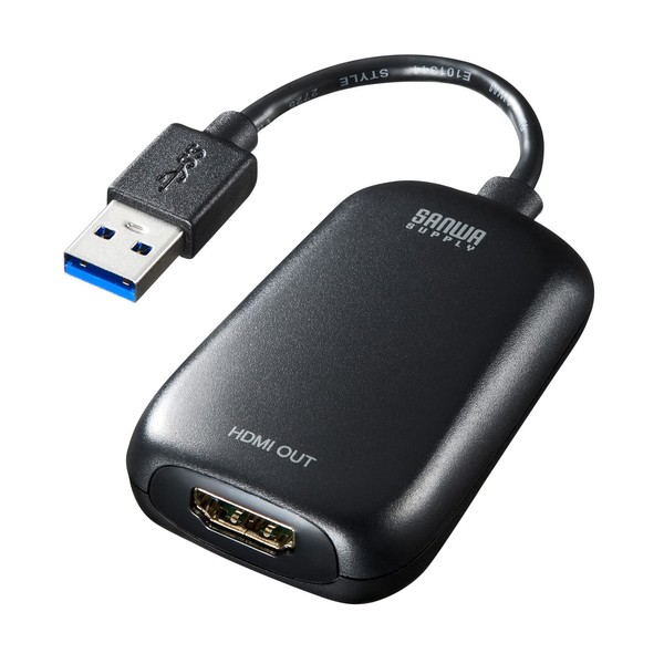 Sanwa Supply USB-C VU3HD1N USB to HDMI Converter Adapter/Display Adapter (USB A Connector, Male to HDMI Connector Female) Supports 1080P, USB3.2, Gen1 Compliant