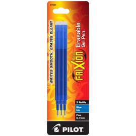 Pilot, FriXion Ball Gel Ink Refills for Erasable Pens, Fine Point 0.7 mm, Pack of 3, Blue