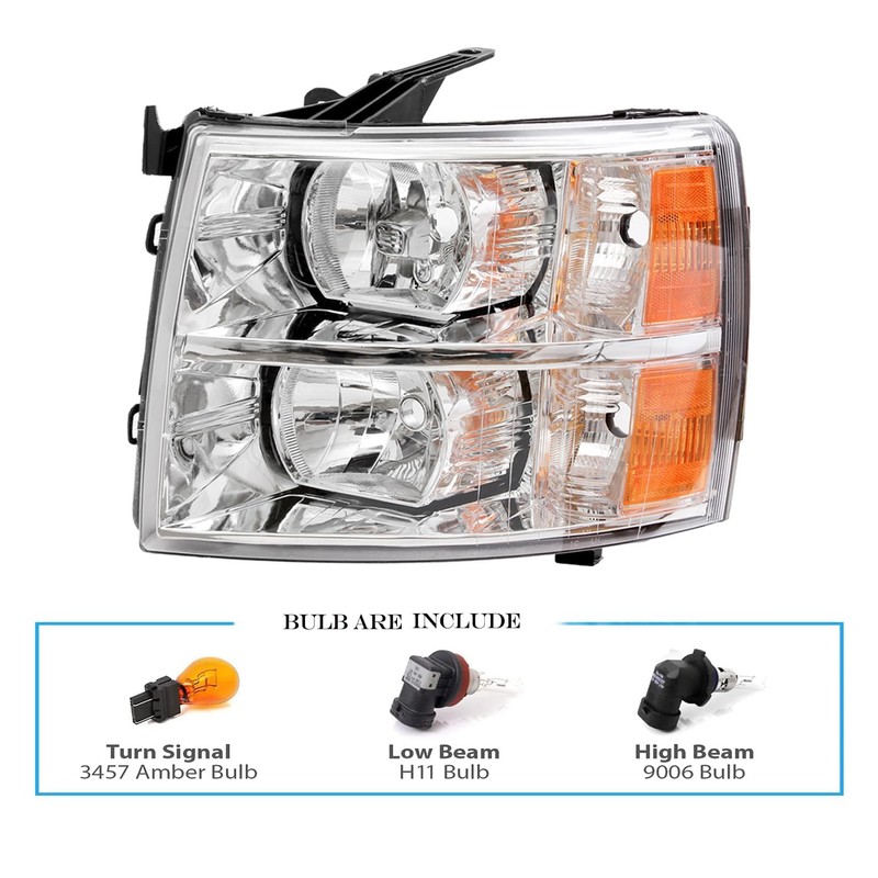 APSVE Headlights Assembly with Bulb & Wiring Harness compatible with