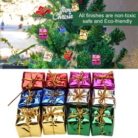 CHUANGOU Christmas Tree Decorations: Mini Gift Boxes, Decorations, Ornaments for Xmas Tree, 3 cm, 12 Pieces, Foam, Hanging, Festive, Wedding, Christmas