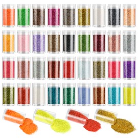 Extra Fine Glitter, Set of 36 Colors Holographic Cosmetic Glitter, Body Nail Arts Face Hair Eye Lip Gloss Makeup, Slime, Tumbler and Epoxy Resin Crafts Loose Powder Shaker