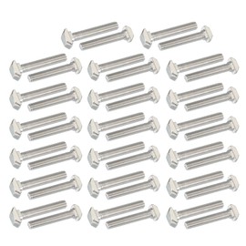 PATIKIL M5 x 30 mm Thread T-Slot Bolts, 40 Pcs Drop-in Bolt Hammer Head T-Bolt Standard 6 mm Sliding Screw Stud for 20 Series Aluminum Extrusion Profile, Silver