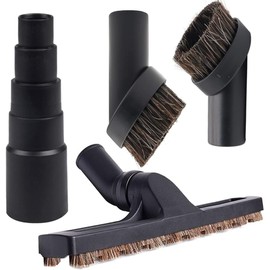 Juego de accesorios de aspiradora con cepillo de piso para aspiradora, 2 accesorios de aspiradora de crin de caballo y adaptador universal de manguera de aspiradora para accesorios de Shop Vac con
