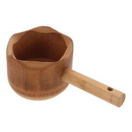 FRCOLOR Bamboo Water Ladle Ergonomic Long Handled Bathing Scoop for Home Sauna and Kitchen Use Versatile Watering Tool for Comfortable Practical Daily Tasks