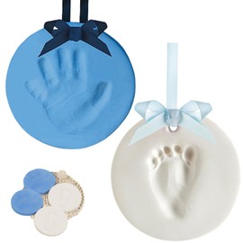 BAIWOLF Kit de Mano y Huella de Bebé, Kit de Impresión de Huella de Pie para Recién Nacido, Arcilla Blanda para Hacer Huellas de Manos y Pies, Kit de Impresión de Pata de Perro, Regalos de Baby (azul)