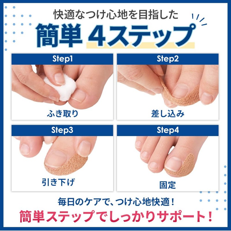【巻き爪専門家監修】ラクラク歩行 巻き爪テープ 爪ケア まきづめ 巻爪 爪 保護
