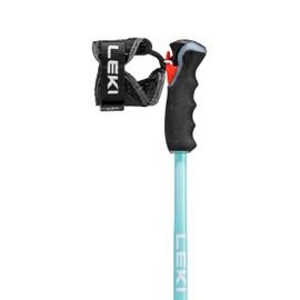 LEKI Women’s Artena Airfoil 3D Lightweight Aluminum Ski Poles for Alpine Skiing - Dark Anthracite-Light Turquoise-White - 120 cm
