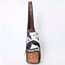 American Darling Sling Hand Tooled Hair-On Genuine Leather Western Women Bag Handbag Purse |Sling Bag | Leather Sling Bag | Fanny Pack Bag | Sling Bag for Women