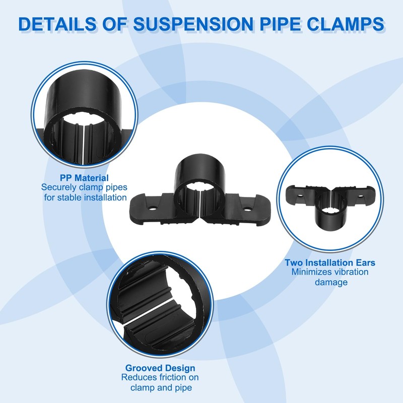 PATIKIL Suspension Pipe Clamps 1/2 Inch, 25 Pack Standard Tubing