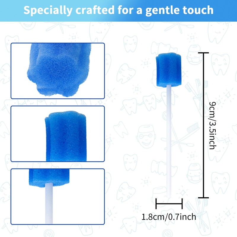 50 Pieces Disposable Oral Swabs Bulk Mouth Sponge Stick Swabsticks