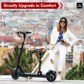 Scooter Seat, Adjustable Comfortable and Shock-Absorbing Electric Scooter Seat Saddle for Xiaomi M365/M365 Pro, Adjustable Height Aluminum Alloy Rod Frame 17.71-25.6 Inc Without Punching and Folding