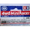 TAMIYA 15378 Mini 4WD Model Racing Offset Tread Tires (Soft/Clear)