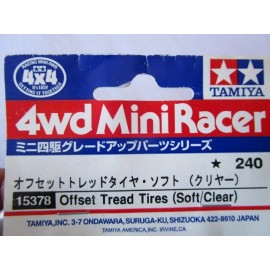 TAMIYA 15378 Mini 4WD Model Racing Offset Tread Tires (Soft/Clear) FREE SHIPPING