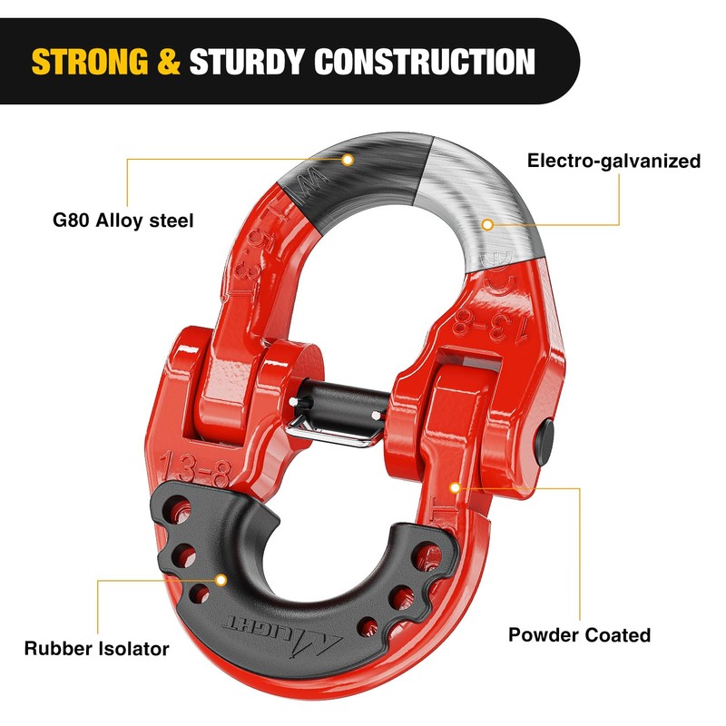 Nilight Safety Chain Connector Link, 1/2In Tow Hitch Hammerlock Coupling