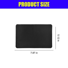 Car Dashboard Anti-Slip Silicone Pad, 7.87'' x 5.12'' Black Grid Sticky Adhesive Mat, Car Grasping Pad, Multifunctional Gripping Mat for Phones, Keys, Sunglasses, Coin, Electronic Devices (20×13 CM)