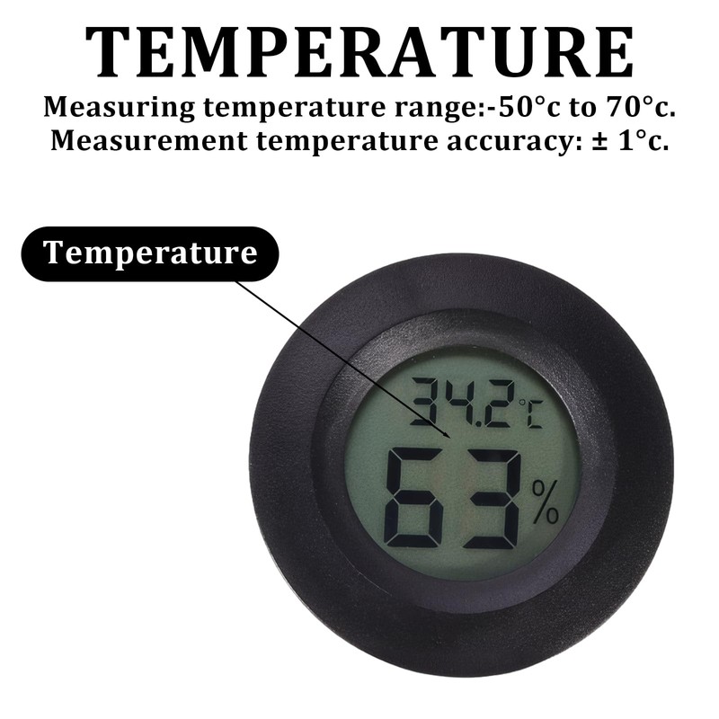 2 Pack Reptile Thermometer, Vivarium Digital Temperature and Humidity Thermometer,