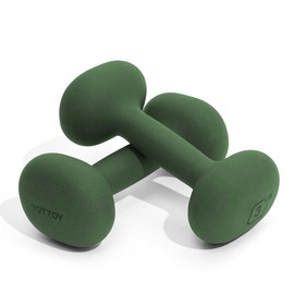 YOTTOY Weights Dumbbells Set for Women,3 Pound Dumbbells Set of 2, Non-Slip Hand Weights for Home Workouts, Portable Strength Training Neoprene dumbbells (Green, 3LB-Pair)
