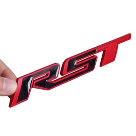 1Pc RST Tailgate Emblem Letter Badge Inserts Sticker Replacement for 2019 2020 2021 Silverado 1500 Tahoe Yukon SUV 4x4 (Red outlining Black)