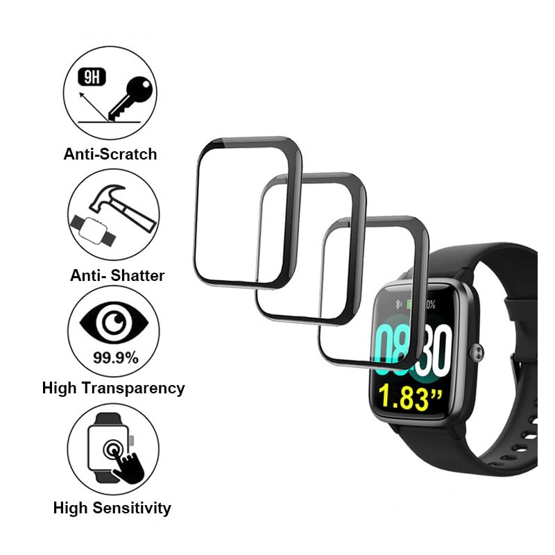 smaate Compatible with GRV FC1 1.83” Smartwatch, 3D Screen Protectors,