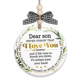 Son Gifts from Mom and Dad, to My Son Christmas Ornaments 2024, Gift for Son from Parents, Bonus Son Present, Graduation Gifts, Boy Birthday Gift Graduate Keepsake, Christmas Tree Decorations