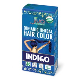 Jiva Organic Indigo Powder - Blue Herbal Hair Color - 100% Pure, Certified Organic - NO Chemicals, Kosher, Vegan, Cruelty Free 3.5 Oz (100g)