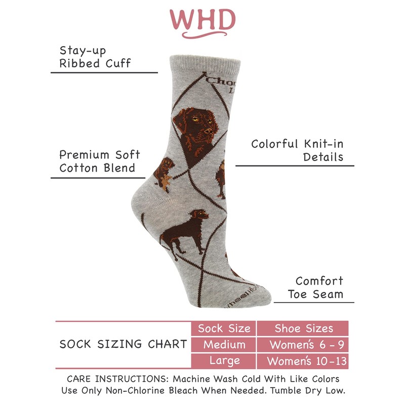 WHD Chocolate Lab Socks (Gray, Medium)