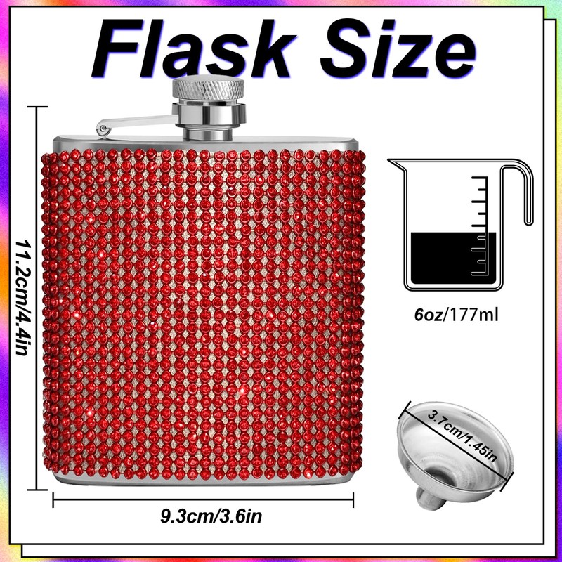 WINCHERRIA Flasks for liquor for women- Diamond Hip Flasks, Glitter