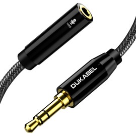 DuKabel TRRS-TRS Microphone Conversion Adapter, Microphone Conversion Cable, 4 Poles, Stereo Audio (Female) to 3 Pole Microphone Cable, 3.5mm Stereo Mini Jack, Compatible with Microphone Only, High