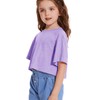 Girls Short Sleeve Crop Tops Kids Fashion Oversized Cute Crew