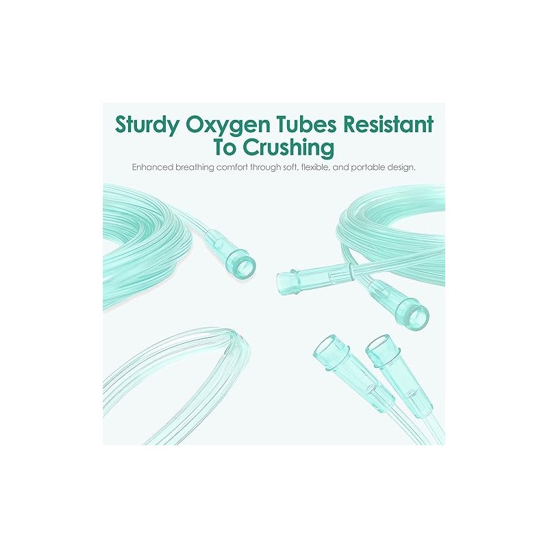 3-Pack 7ft Crush-Resistant Oxygen Tubing with Connectors