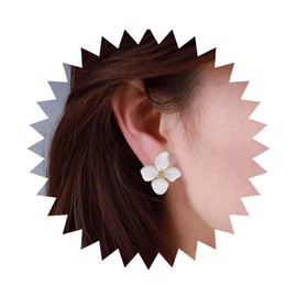 Cimenexe Bohemian Enamel Flower Earrings Green Enamel Flower Stud Earrings Enamel Flower Leaf Earrings Small Green Flower Earrings Jewellery for Women and Girls Gifts, Zinc, No Gemstone