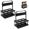 Tongboke Pack of 2 Bottle Carriers, 6 Bottles, Black, Plastic,